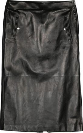 Alexander McQueen Gonna In Pelle A Vita Bassa-Donna