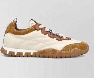 Miu Miu recycled polyamide and leather low-top sneakers