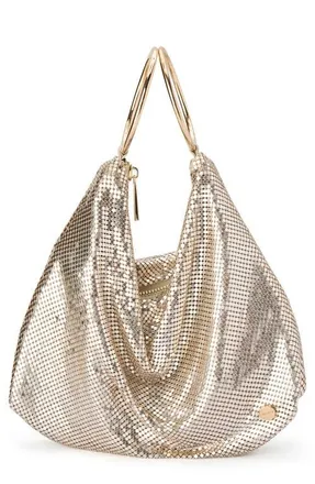 Olga Berg Shar Mesh Convertible Bag in Gold at Nordstrom