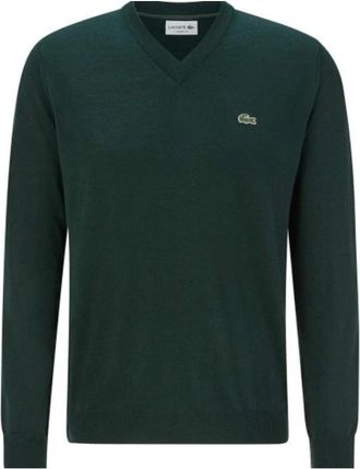 Lacoste Groene Sweater Maglia Stijl - Heren - V-hals truien - Groen - XS - Katoen - Truien & Vesten
