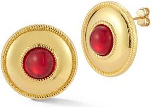 Chloe and Madison Crystal Button Stud Earrings in Gold at Nordstrom Rack