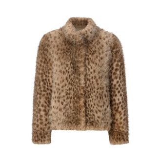 Rich & Royal Giacca in ecopelliccia marmorizzata - - Jackets - Donna - Beige - S