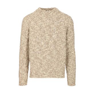 Dolce & Gabbana Fine-gauge Wool Crew Neck Pullover - male - Dolce & Gabbana - Round-neck Knitwear - Beige - L - Knitwear