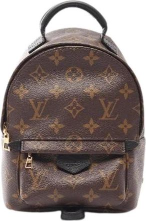 Louis Vuitton Pre-owned Palm Springs Mini Monogram Coated Canvas Backpack - Dames - Vintage Rugzakken - Bruin - ONE Size - Leer - Vintage