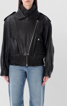 Isabel Marant aneli leather bomber jacket long sleeves