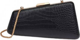 Urban Expression Womens Irene Croco Asymmetrical Evening Bag In Black