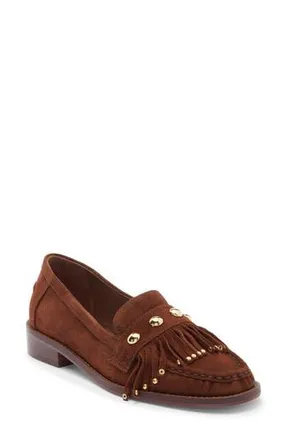 Cinq &agrave; Sept Gina Studded Loafer in Dark Sepia at Nordstrom Rack, Size 8.5Us / 38.5Eu