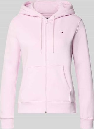 Tommy Jeans Regular Fit Sweatjacke aus Baumwoll-Mix in Rosa, Gr&ouml;&szlig;e XL