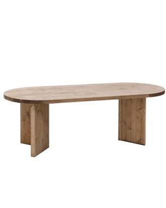Deco Wood Mesa de centro de madera maciza en tono roble oscuro de 120x40cm
