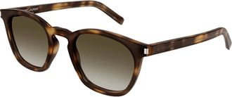 Saint Laurent Retrostijl Zonnebril SL 28 - unisex - Zonnebrillen - Bruin - 49 MM - Accessoires