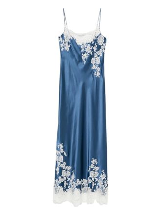 Carine Gilson lace-detail nightdress - Blue
