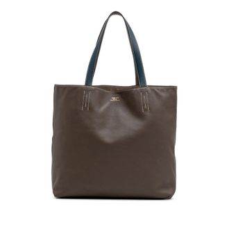 Herm&egrave;s Pre-owned Womens Leather Tote Bag - Dark Brown - One Size