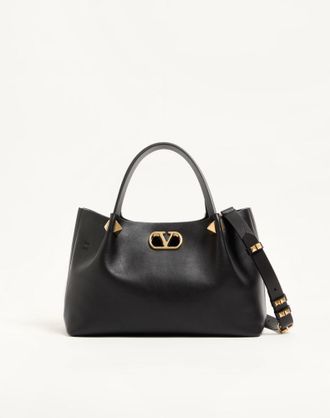 Valentino Garavani Valentino Garavani Small Soft Leather Shopping Bag Woman BLACK UNI