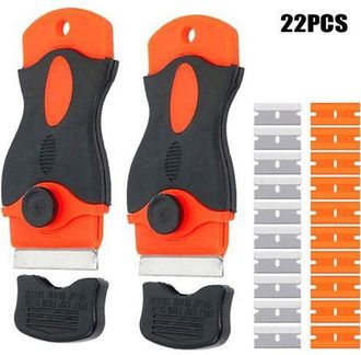 OEM Raspador De Vitrocer&aacute;mica Con Mango Suave + 10 Cuchillas Met&aacute;licas, Para Limpiar Cristales, Espejos Y Suelos
