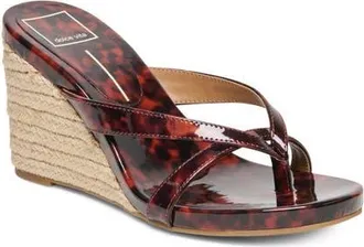 Dolce Vita Helan Espadrille Wedge in Tortoise Vinyl at Nordstrom, Size 6.5