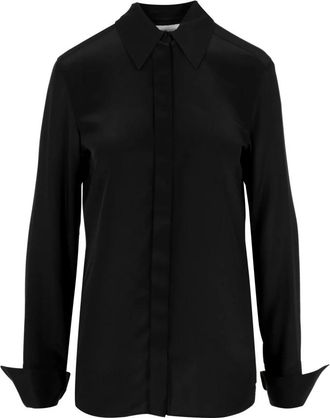 Sportmax Zijden Klassieke Shirt Zwart - Dames - Overhemden - Zwart - XS - Overhemden
