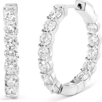 House of Brilliance 14K White Gold 5.00 Cttw Lab-Grown Diamond Inside Out Hoop Earrings at Nordstrom