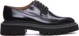 Ferragamo Derby With Squared Toe, Size 7.5