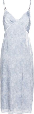 Michael Michael Kors floral-print slip midi dress - women - Polyester/Polyester - L - Blue