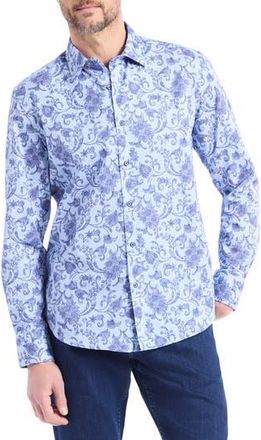 Robert Graham Long Sleeve Button Up Shirt in Light Blue at Nordstrom Rack, Size Xx-Large