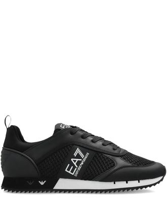 Emporio Armani logo-embellished lace-up sneakers - men - Polyester/Fabric/Rubber/Polyurethane - 11.5 - Black