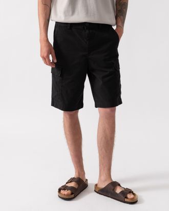 Boss Orange by Hugo Boss Mens Logo Detail Cargo Shorts in Black Cotton - Size 34 (Waist)