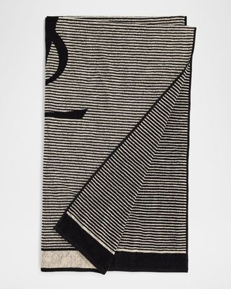 Saint Laurent Cassandre Striped Cotton Beach Towel