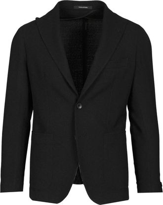 Tagliatore Ongevoerde wollen blazer - Heren - Blazers - Zwart - M - Wol - Jassen