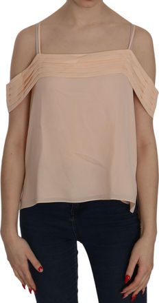 Alexander Wang Orange Off Shoulder Strap Square Neck Top Womens Blouse