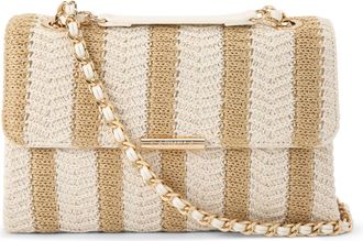 Carvela Womens Large Rosa Chain Shoulder Bag - Beige Fabric - One Size