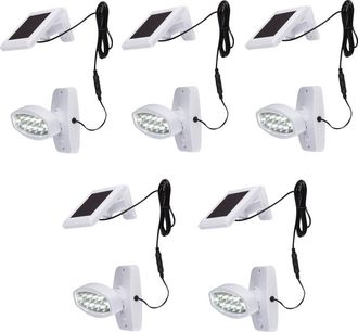 ETC Shop Set Di 5 Faretti Da Parete Con Rilevatore Di Movimento Per Lampada Solare Da Esterno A Led