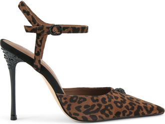 Kurt Geiger Womens Suede Eagle Point Ankle Strap Heels - Brown - Size UK 8