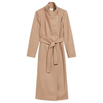 Ted Baker Rosell Lange Wollen Camelkleurige Wikkeljas