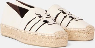 Tory Burch Ines Double T leather espadrilles