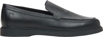 Estro & Luminara Schoenen, Heren, Zwart, 45 EU, Leer, Zwarte loafers
