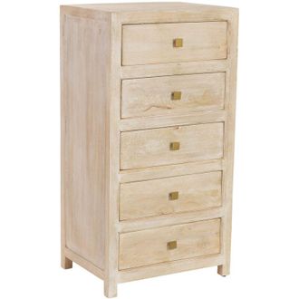 Wanderlust Deco Sinfonier De Madera Beige 5 Cajones 60x45x116h Cm