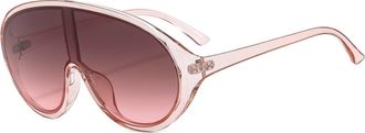 Generic Large Frame Women Outdoor Sunglasses Driving Men Vacation Decorative Sun Glasses(Pink)