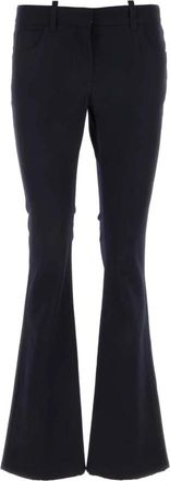 Off-white Middernachtblauwe wollen broek - Dames - Wijde Broeken - Blauw - S - Wol - Broeken