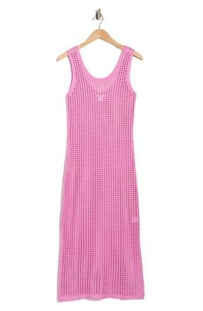 Nordstrom Rack Open Knit Cover-Up Dress in Pink Crocus at Nordstrom Rack, Size X-Large