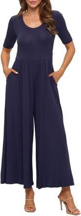 West K Elbow Sleeve Wide Leg Jumpsuit in Navy at Nordstrom Rack, Size X-Small