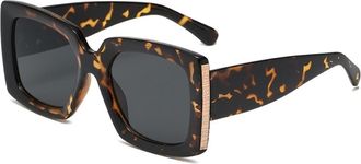 Generic Fashionable Square Large Frame Womans Shopping Street Shooting Sunglasses Mens Outdoor Commuter Sport(Multi-colored)