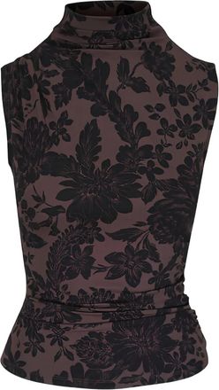 Veronica Beard Top Mylie a collo alto - Marrone