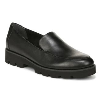 Vionic Womens Vionic Kensley Flats Black Leather Slip On Loafer Shoes HAWK340