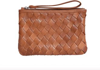 Latico Womens Amal Woven Wristlet In Cognac