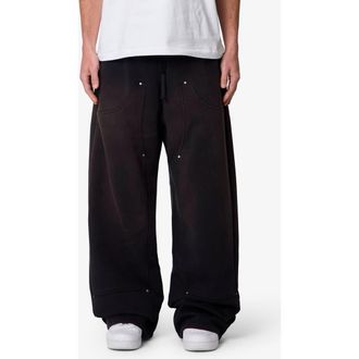 mnml West Baggy Fit Double Knee Sweatpants in Washed Black at Nordstrom, Size Xx-Large