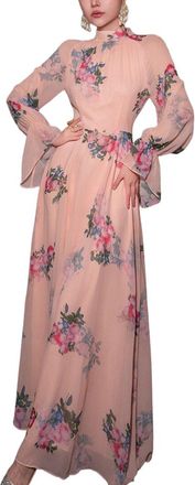 Burryco Burryco Pink Printed Maxi Dress