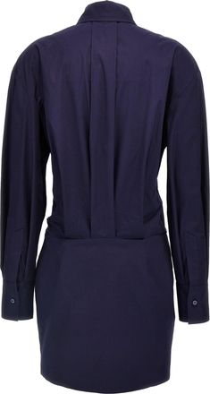 The Attico Womens Blue Cotton Short Dress