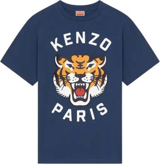 Kenzo Lucky Tiger Oversized T-shirt - Heren - T-shirts - Blauw - S - Katoen - Tops