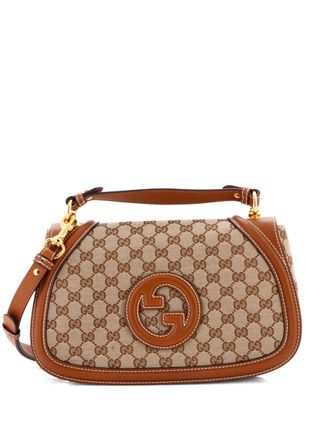 Gucci Blondie NM Top Handle Bag GG Coated Canvas with Leather Medium shoulder bag - Bruin