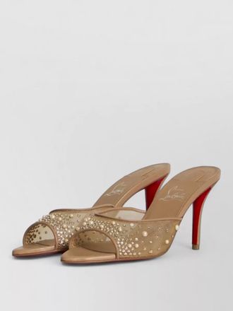 Christian Louboutin miss z strass peep toe mules